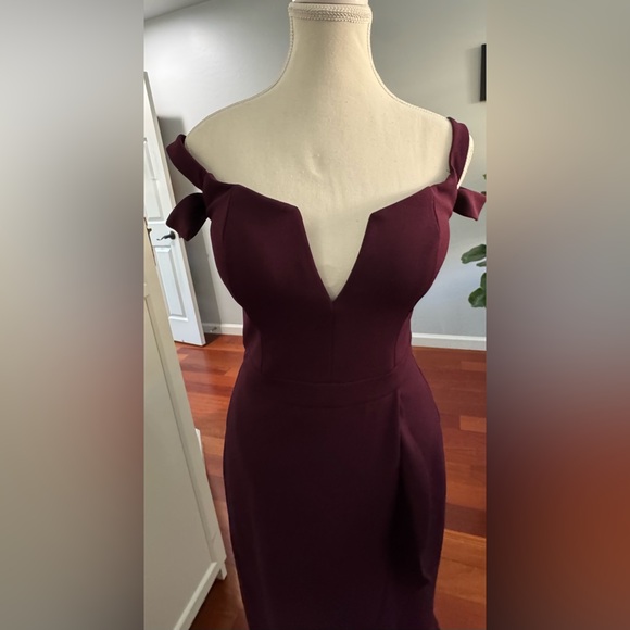Xcape Off Shoulder Purple Dress - Picture 5 of 9